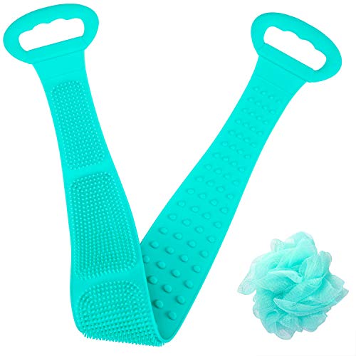 GLANDU Back Scrubber For Shower Exfoliating, Silicon Body Brush For Bathing and Massage, Upgrade Extra Long(31.5 inches) for Men and Women