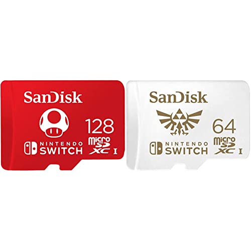 SanDisk 128GB microSDXC-Card, Licensed for Nintendo-Switch - SDSQXAO-128G-GNCZN & 64GB microSDXC-Card, Licensed for Nintendo-Switch - SDSQXAT-064G-GNCZN
