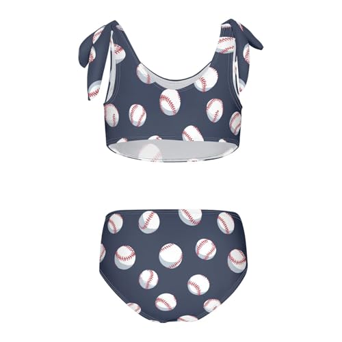 Wusikd Baseballs Girls Swimsuits Two Piece Navy Blue Swimwear Bikini Set for for Girls Size 3T2