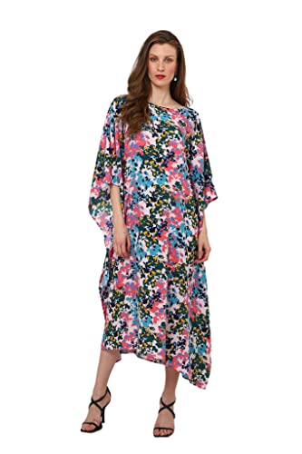 Robe de plage pour femmes grand taille rouge fleuri avec col V