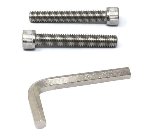 Image of iexcell 2 Pcs M14 x 90mm Thread Pitch 2 mm Stainless Steel 304 Hex Socket Head Cap Screws Bolts Kit