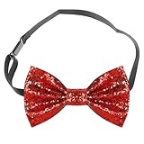 Toumett Sparkly Bow Tie,Bow Ties for Men,Red Bow Tie,Glitter Sequin Boys BowTie,Adjustable Strap,Bowtie for Men Bachelor Dance Night Party Carnival Christmas Halloween Fancy Dress StageShow (Red)