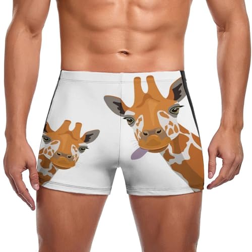 Slip de bain girafe pour homme ajusté et confortable pour la natation