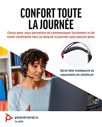 Plantronics Blackwire 5220 Casque stéréo, filaire, USB-A, microphone avec réduction du bruit (Poly) – confort tout au… - Les Beatles, Paul McCartney, John Lennon, RIngo Starr, George Harrison Plantronics Blackwire 5220 Casque stéréo, filaire, USB-A, microphone avec réduction du bruit (Poly) - confort tout au… – Image 6