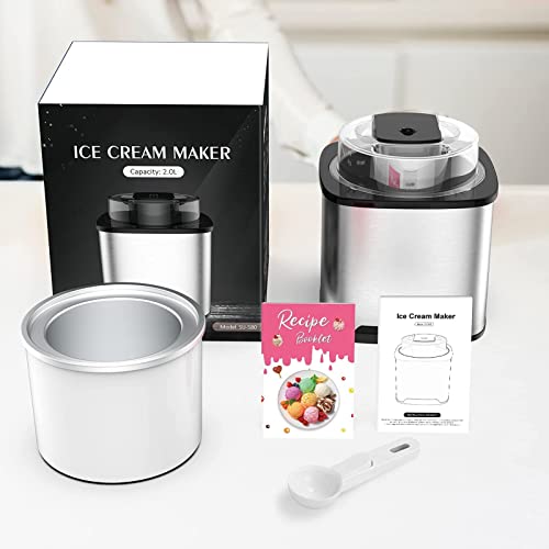 Eismaschine Eiscrememaschine aus Edelstahl mit entnehmbarem Eisbehälter, inkl. Rezeptheft – Bild 8