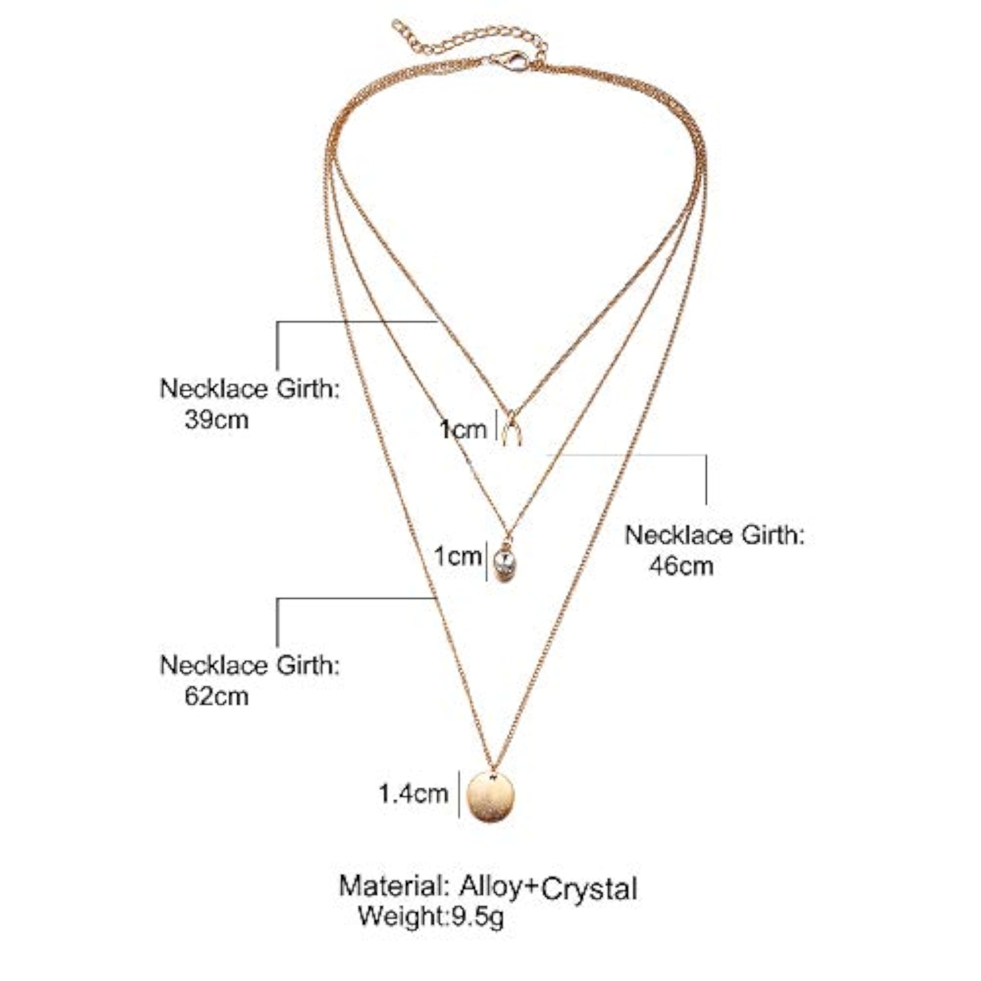Multilayer CZ Western Neck Chain Necklace (244np)