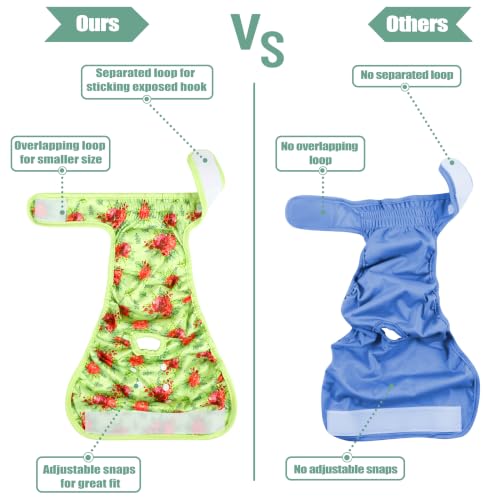 Image of wegreeco Washable Female Dog Diapers Highly Absorbent Reusable Diapers for Dog in Heat Period, 3 Pack (Rosess, Large)