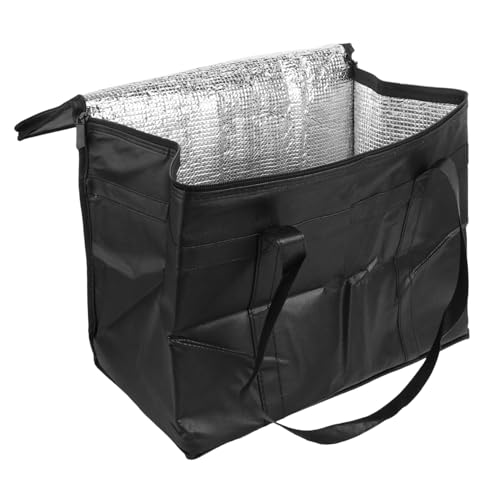 Bolsa Isotérmica Reutilizable con Cremallera y Práctica Bolsa Térmica para Comida y Compras para Supermercado y Viaje Coche Color Negro