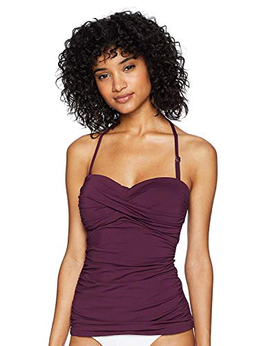 Image of Anne Cole Women's Twist Front Shirred Bandeau Tankini Swim Top