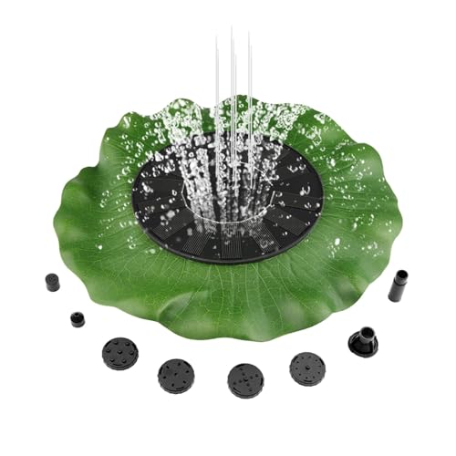 Shurzzesj Fontaine solaire d'extérieur pour bassin - Décoration de jardin - Fontaine d'extérieur avec buses, fontaine d'eau pour bain d'oiseaux, accessoires de jardin