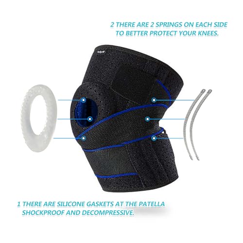 Image of DOUFURT Knee Brace for Men & Women, Side Stabilizers & Patella Gel Pads | Plus Size Adjustable Knee Brace Support Relieves Meniscus Tears, Knee Pain, Arthritis, ACL /MCL Recovery, Daily Activities