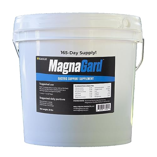 Gastric Support Supplement for Horses | Relieves Ulcers, Calming Supplement, Magnesium & Other Vital Minerals | Powder, 20lb Bucket, 5-Month Supply | by Eagle Equine