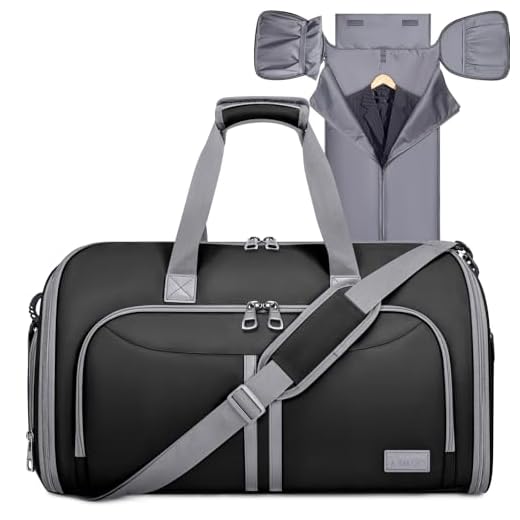 BALEINE Garment Bags for Travel, Water Resistant Carry on Suit Bag | 2 in 1 Duffel Bag, Heavy-Duty 900D Oxford Fabric, Wrinkle-Free Storage, Adjustable Shoulder Strap, Multiple Storage Pockets