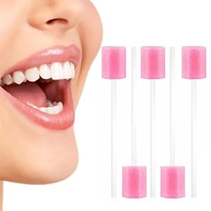 50 Pcs Disposable Oral Care Sponge Swabs | Soft Foam Swab Sticks for Dental Hygiene, Elderly Care & End of Life Care | Mouth Cleaning Tools with Gentle Sponge Tips (Pink)