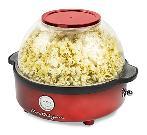 Nostalgia Retro - Máquina de palomitas de maíz agitadora (5,5 L), color rojo