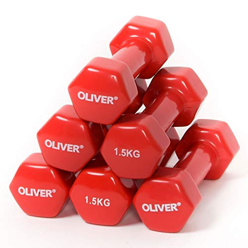 6x OLIVER Vinyl Hantel, 1.5kg 6x OLIVER Vinyl Hantel, 1.5kg