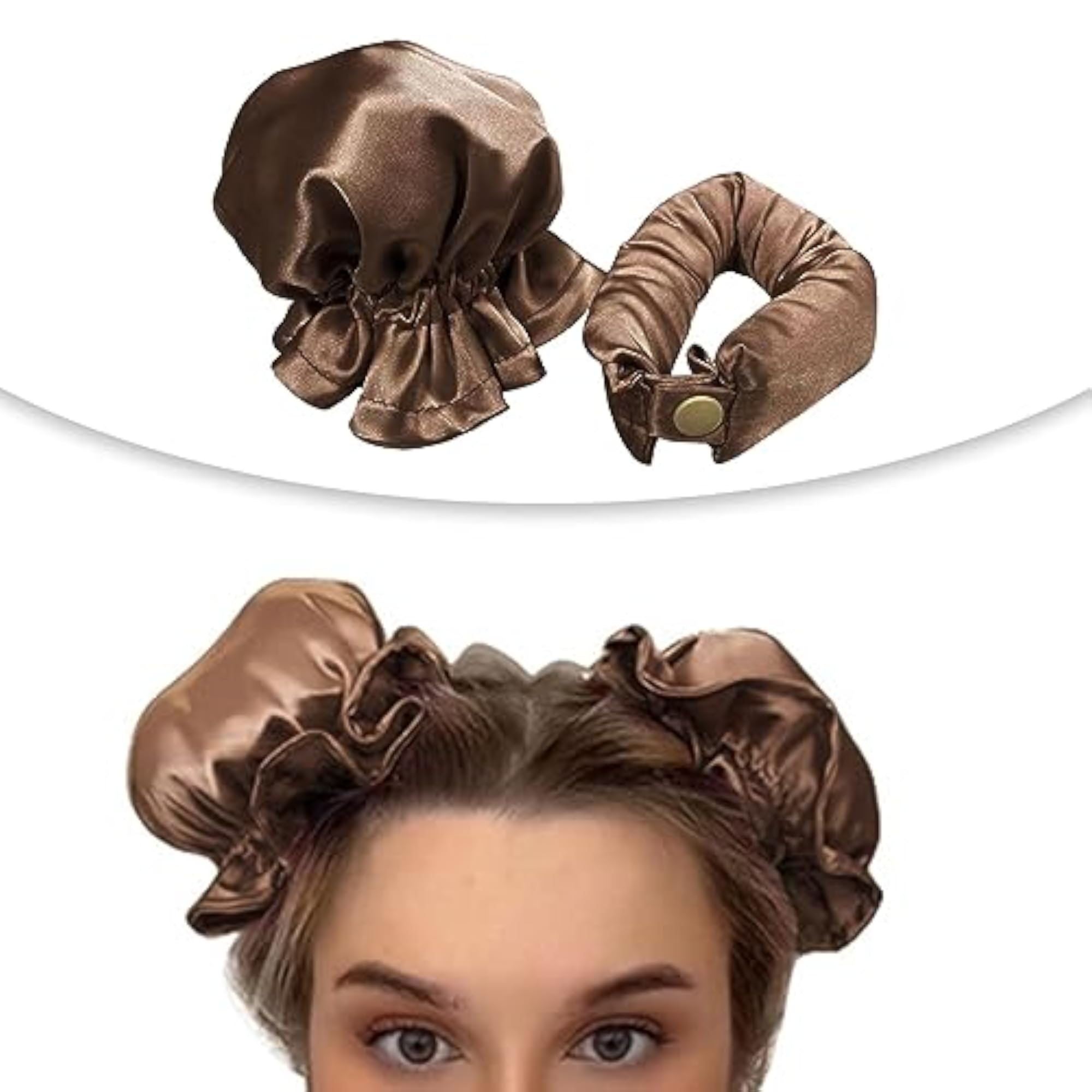 Heatless Curler with Covers for Long Hair, Brown