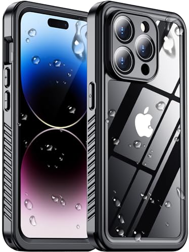 2025 New for iPhone 14 Pro Max Case Waterproof [Glass Camera Protector & Built-in Screen Protector] [Full Body Shockproof] [IP68 Underwater][Dustproof][Dropproof] Phone Case for iPhone 14 Pro Max 6.7