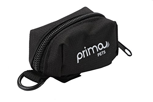 Prima Pets Dog Poop Bag Holder Leash Attachment, Includes 1 Roll Of Poop Bags, Waste Bag Dispenser, Lightweight Fabric, Walking, Running Or Hiking Accessory (Dispenser + 1 Roll, Black) #TOP5