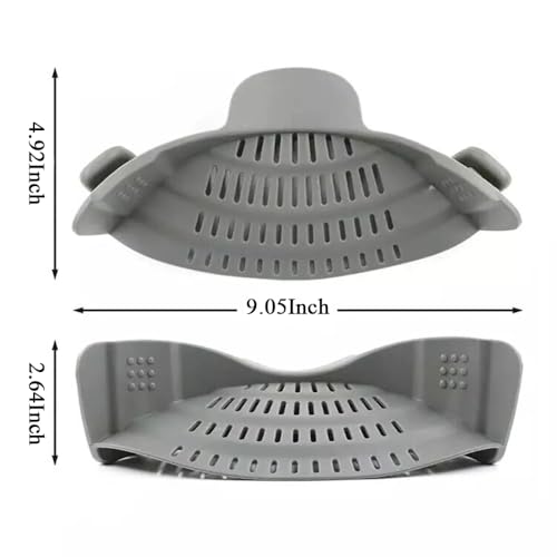X&E Silicone Clip-On Strainer for Pots, Pans & Bowls – Heat-Resistant Colander, Hands-Free Kitchen Gadget, Space-Saving Design, BPA-Free, Easy to Clean, Ideal for Vegetables, Fruits & Pasta