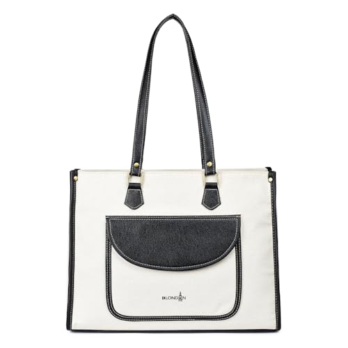 Image of K London Stylish Women's Office Bag - Canvas Laptop Tote for Professional & Casual Work Use | Spacious, Durable and Elegant Crossbody bag | Handbag | 15 inch Laptop (2312 Parent)