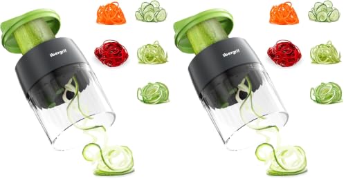 Ibergrif M522 Espiralizador de Verduras Cortador de Verduras 4 en 1 (Paquete de 2)
