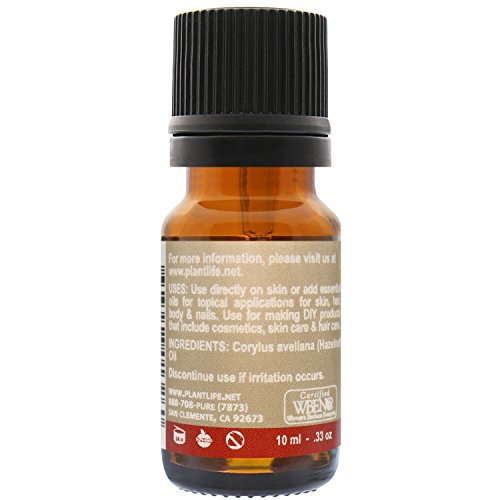 Plantlife Hazelnut Carrier Oil - Cold Pressed, Non-Gmo, And Gluten Free Carrier Oils - For Skin, Hair, And Personal Care - 10Ml #TOP1