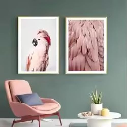 Affiche perroquet plume rose pour sublimer votre intérieur - 2