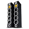 Bennett & Ross Exosphere 4-Wege HiFi Standlautsprecher Paar (200W RMS, 6,5″ Subwoofer, 6,5″ Tieftöner, 3X 6,5″ Mitteltöner, 1″ Hochtöner, Bassreflex-Konstruktion, Maserung in Holzoptik) schwarz