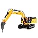 Gemini&Genius Drill Excavator Toy, Demolition Machine Car, Construction Vehicle Toy 1/35 Scale Die-cast Impact Hammer Engineering Truck for Kids Gift, Alloy Model Toys for Kids Display