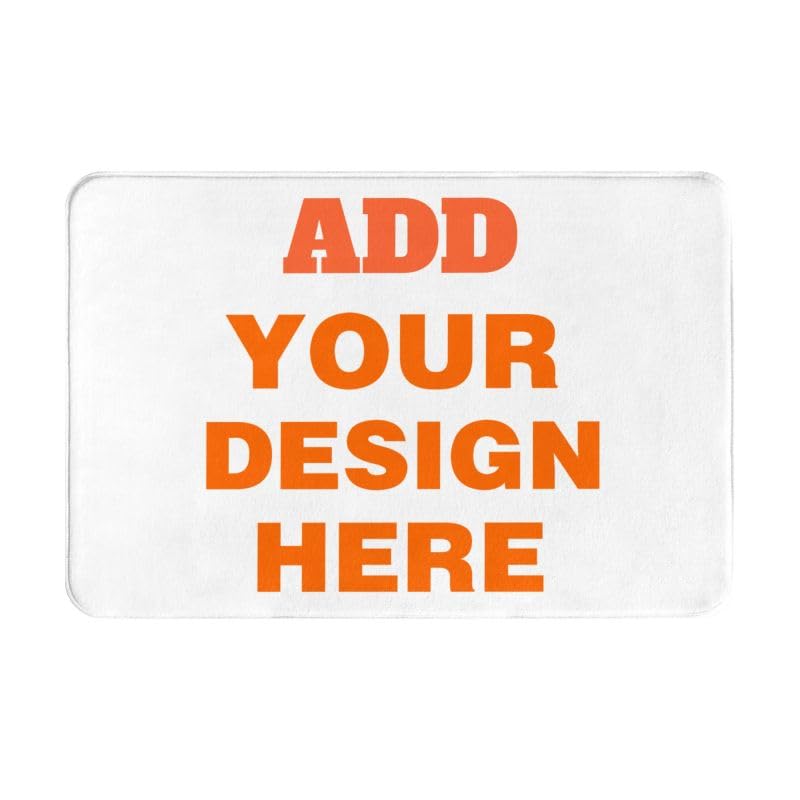 Custom Rug Bedroom Carpet, Personalized Add Your Image Text Logo Non Slip Absorbent Soft Flannel Square Carpet, Contour Toilet Floor Rugs 16"x24"