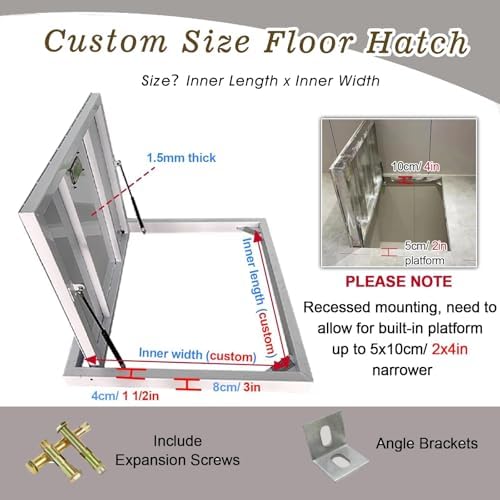 Heavy-Duty Cellar Basement Access Door - Custom Floor Hatch 60x30 Inches for Commercial & Residential Use - Durable, Secure, Easy Access Solution