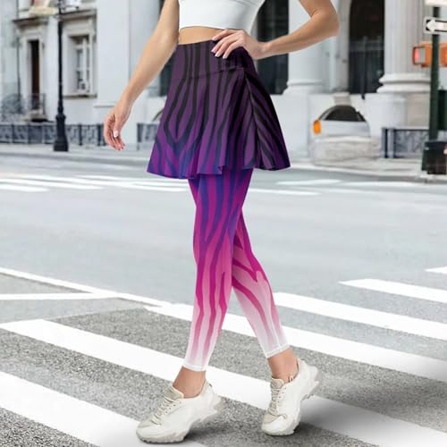 Women's Yoga Tennis Leggings with Skirt Comfortable Elastic Gym Running Skirted Leggings Stylish Athletic Skorts2