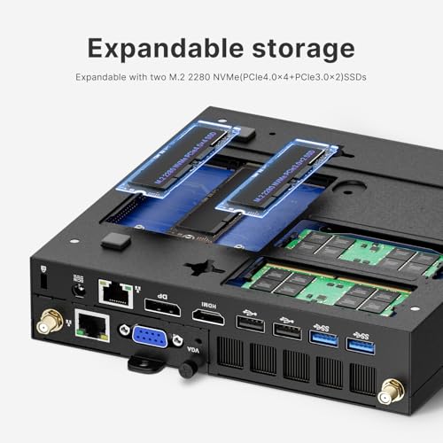 Image of A2 Mini PC Workstation PC with VGA Port | Core i9 13900HK(Up to 5.4GHz) | 32GB DDR5 1TB NVMe PCIe4.0x4 SSD | 11 Pro OS | 2.5GbE | USB C | WiFi 6E | BT 5.2| Home Business Mini Computers