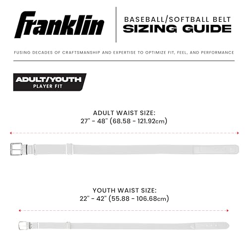 Franklin Sports MLB Adjustable Baseball Belt - 22"-42" Waist - White - image 6
