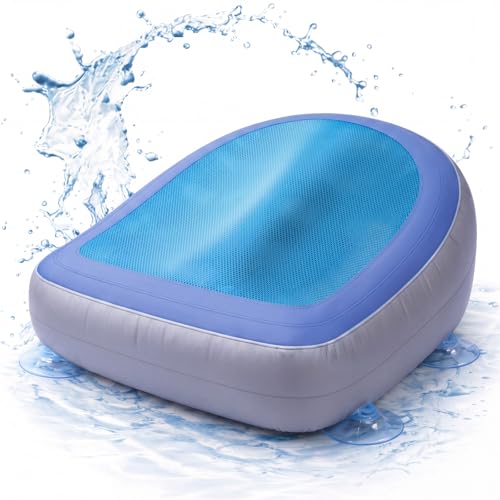Yookeer Hot Tub Booster Seat for Adults with Suction Cups 6 Extra Thick 3D Air Mesh Inflatable Weighted Spa Cushion Breathable Non Slip Bottom Portable Quick Dry Pillow for Pool Indoor Outdoor