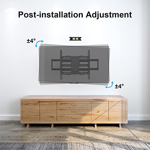 Full Motion Tv Wall Mount Bracket For Most 37-86 Inch Tvs, Swivel Tilt Extension Level Tv Mount, Max Vesa 600X400Mm, Holds Up To 132Lbs & 16" Wood Studs With Hole Drilling Template By Usx Star #TOP4
