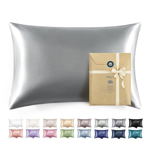 Image of Bedsure Satin Pillowcase with Zipper, Pillow Cases Queen Size Set of 2