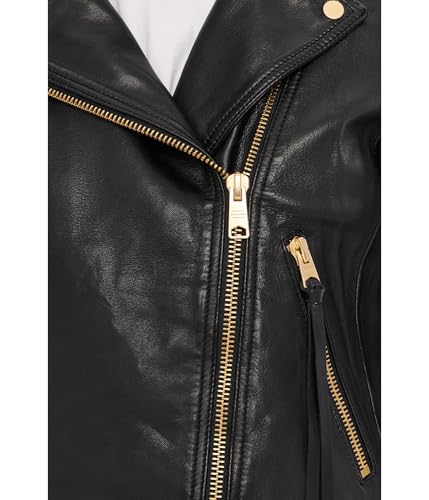 Image of AllSaints Women's Leather Jacket Dalby Biker