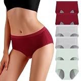 Mutande Mestruali Donna in Cotone con 3 Strati Assorbenti, Tecnologia Anti-Perdite Lavabili e Riutilizzabili per Protezione Massima durante il Ciclo Mestruale Ecologico Confortevole 6 Pack,N24,XS