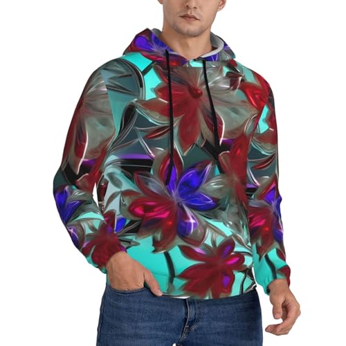 Sweat à capuche homme vitraux imprimés pour look décontracté superposition noir