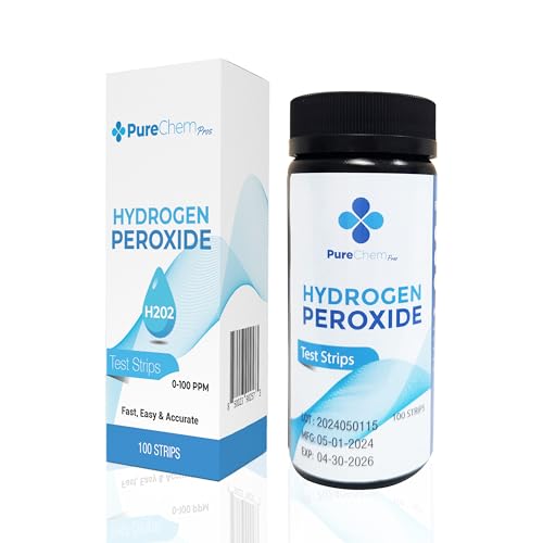 Hydrogen Peroxide Test Strips 0-100 ppm Cold Plunge Hot Tub and Pool [100 Strips Per Bottle] Premium Quality Peroxide Testing Strips