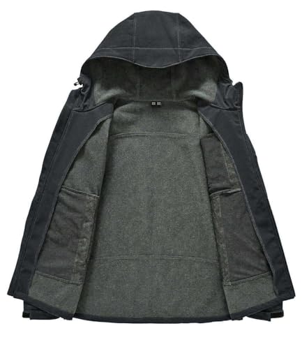 Rdruko Softshelljacke Herren Wasserdicht Gefütterte Winterjacke Funktionsjacke mit Fleece Outdoorjacke Winddichte Freizeitjacke für Wandern Fahrrad Camping – Bild 4