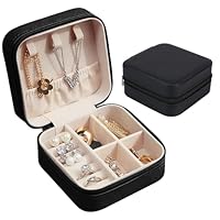 Schmuckaufbewahrung Reise,Schmucktasche,Schmuck Reiseetui,Schmuckschatulle,Kleines Schmuckkästchen,Schmuckaufbewahrung,Reise Schmucketui,Schmuckbox Reise klein für Frauen,Ehefrau,Mutter-Schwarz