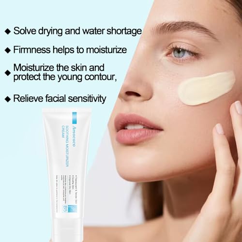Image of Vitamin B5 Face Cream with Niacinamide & Hyaluronic Acid, Daily Moisturizing Cream, Hydrating & Soothing Facial Moisturizer for Dry & Sensitive Skin, with Shea Butter, 2.8 oz