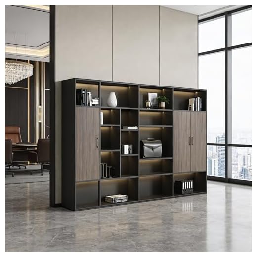 Modern Executive Bookcase with Sliding Door