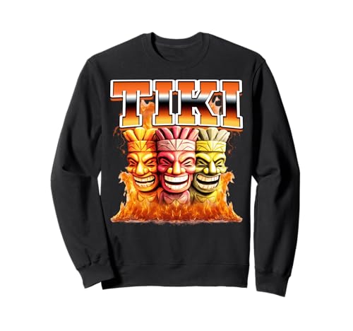 Barra de máscaras Tiki Luau Hawaiian Hawaiian Tiki, estilo pirata de los 90 Sudadera