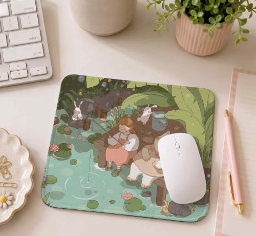 Image of Mouse Pad for Laptop & Desktop | 9x7 Inch Anti-Fray Stitched Edges | Non-Slip Rubber Base | Desk Setup Accessory for Students, Gamers & Professionals (Fishing)