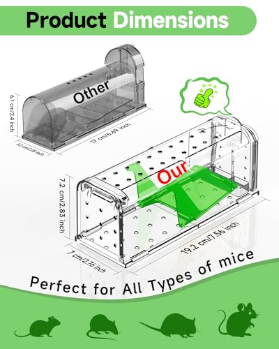 Humane Mouse Traps Indoor Outdoor: 4 Pack No Kill Mouse Trap indoor, Pets and Children Friendly, No Touch Release Washable Mousetrap Includes Cleaning Brush, Reusable Rodent Mice Trap Humane Mouse Traps Indoor Outdoor: 4 Pack No Kill Mouse Trap indoor, Pets and Children Friendly, No Touch Release Washable Mousetrap Includes Cleaning Brush, Reusable Rodent Mice Trap