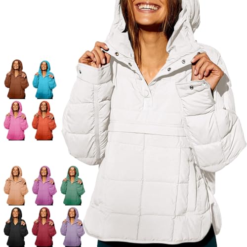 Sweat à capuche matelassé femme veste surdimensionnée légère et chaude avec poches